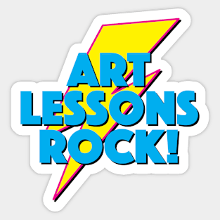 ART LESSONS ROCK! LIGHTNING LOGO SLOGAN FOR TEACHERS, LECTURERS ETC Sticker